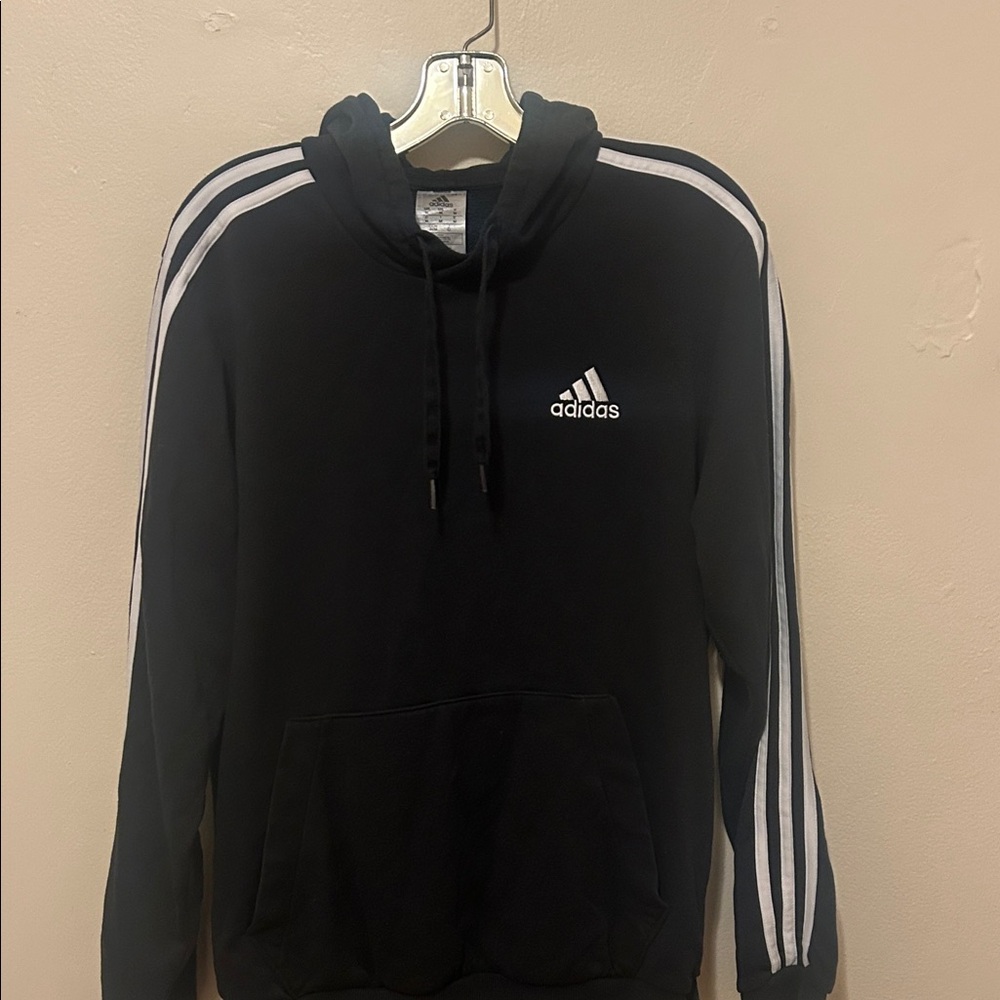 Adidas Black Hoodie with White Accents